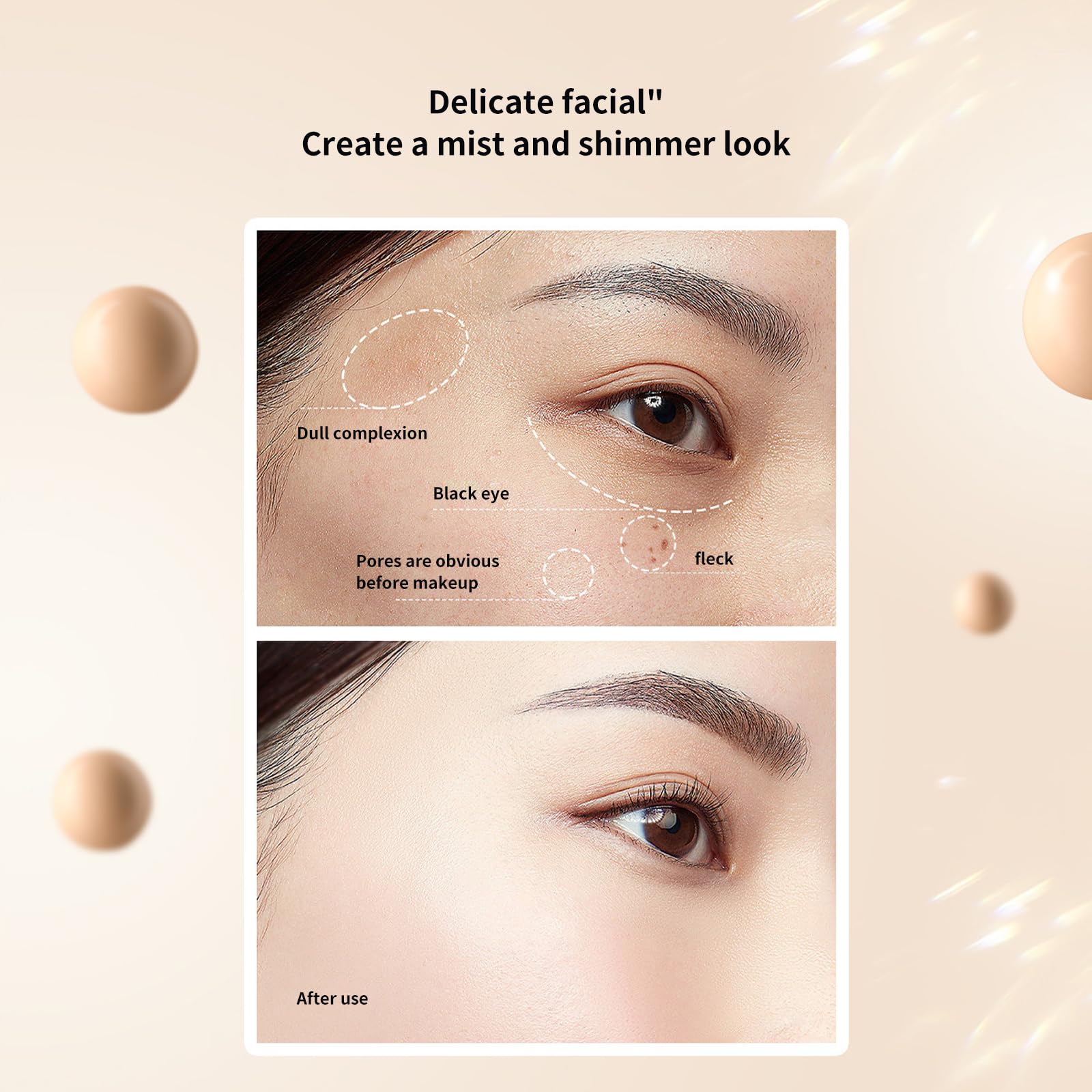 BLUE LOVE Cushion Liquid Foundation - Lightweight, Long-Lasting Concealer & Tinted Moisturizer for Flawless Face Makeup, Perfect for Mature Skin (Ivory)