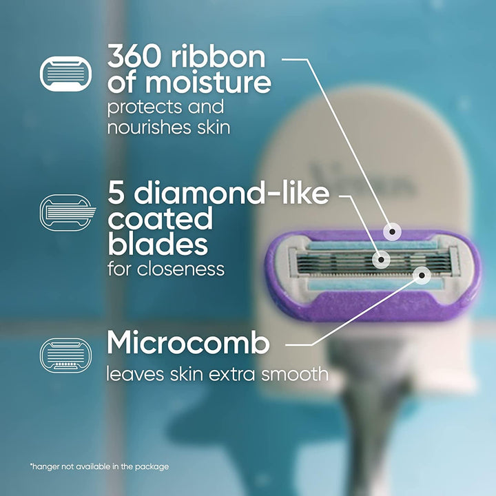 Gillette Venus Women's Razor Blade Refills, Swirl, 4 Count, Womens Razors / Blades