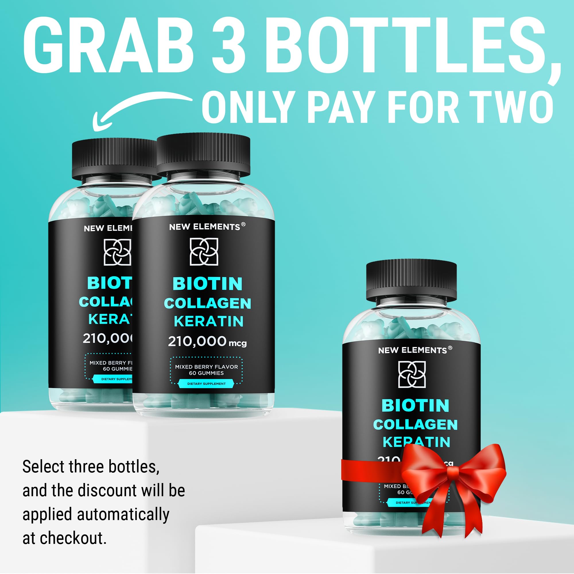 Biotin Gummies with Keratin & Collagen Peptides - Advanced Supplement for Hair Growth Treatment for Men & Women Hair Skin and Nails Vitamins – Biotin 10000mcg | Keratin 100000mcg | Collagen 100000mcg