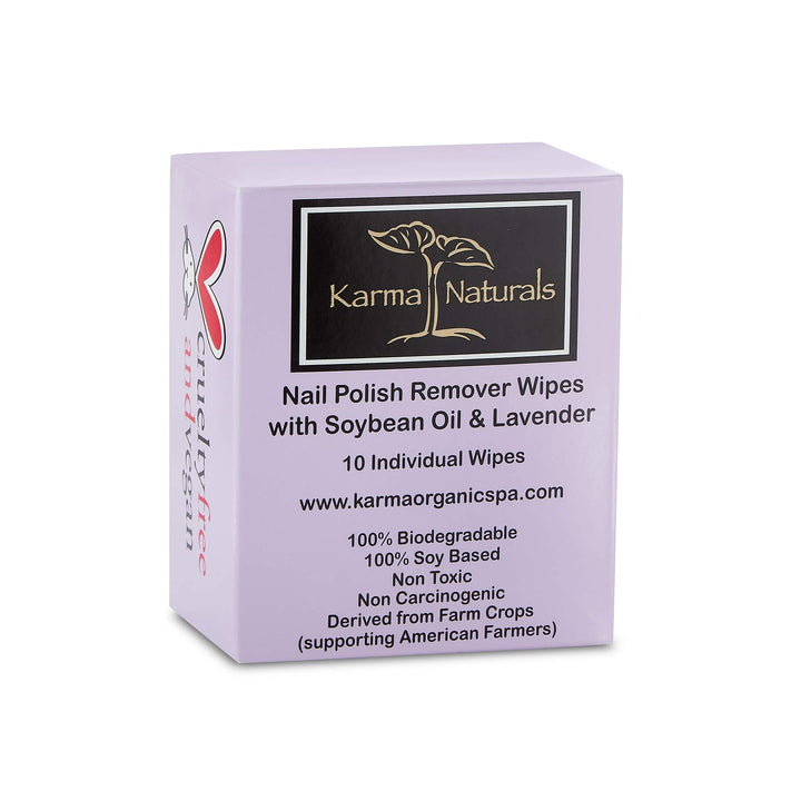 Nail Polish Remover Wipes; Non-Toxic, Vegan, Cruelty-Free by Karma Organic Spa