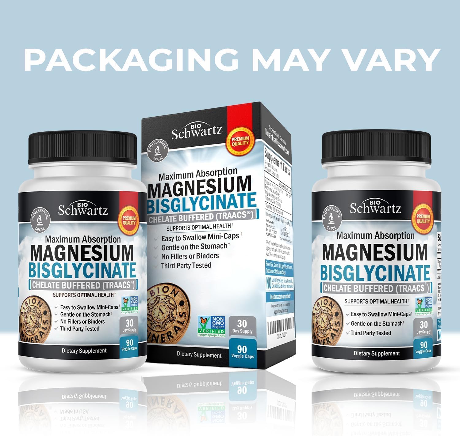 Magnesium Bisglycinate 100% Chelate No-Laxative Effect. Maximum Absorption & Bioavailability, Fully Reacted & Buffered. Sleep, Energy, Stress & Anxiety, Leg Cramps, Headaches. Non-GMO Project Verified