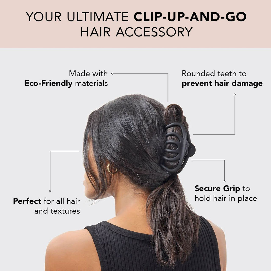 Kitsch Octopus Claw Clips for Women - Cute & Stylish Hair Clips for Everyday Use, Octopus Claw Clip for Thick Hair - Black & Tortoise, 2pcs