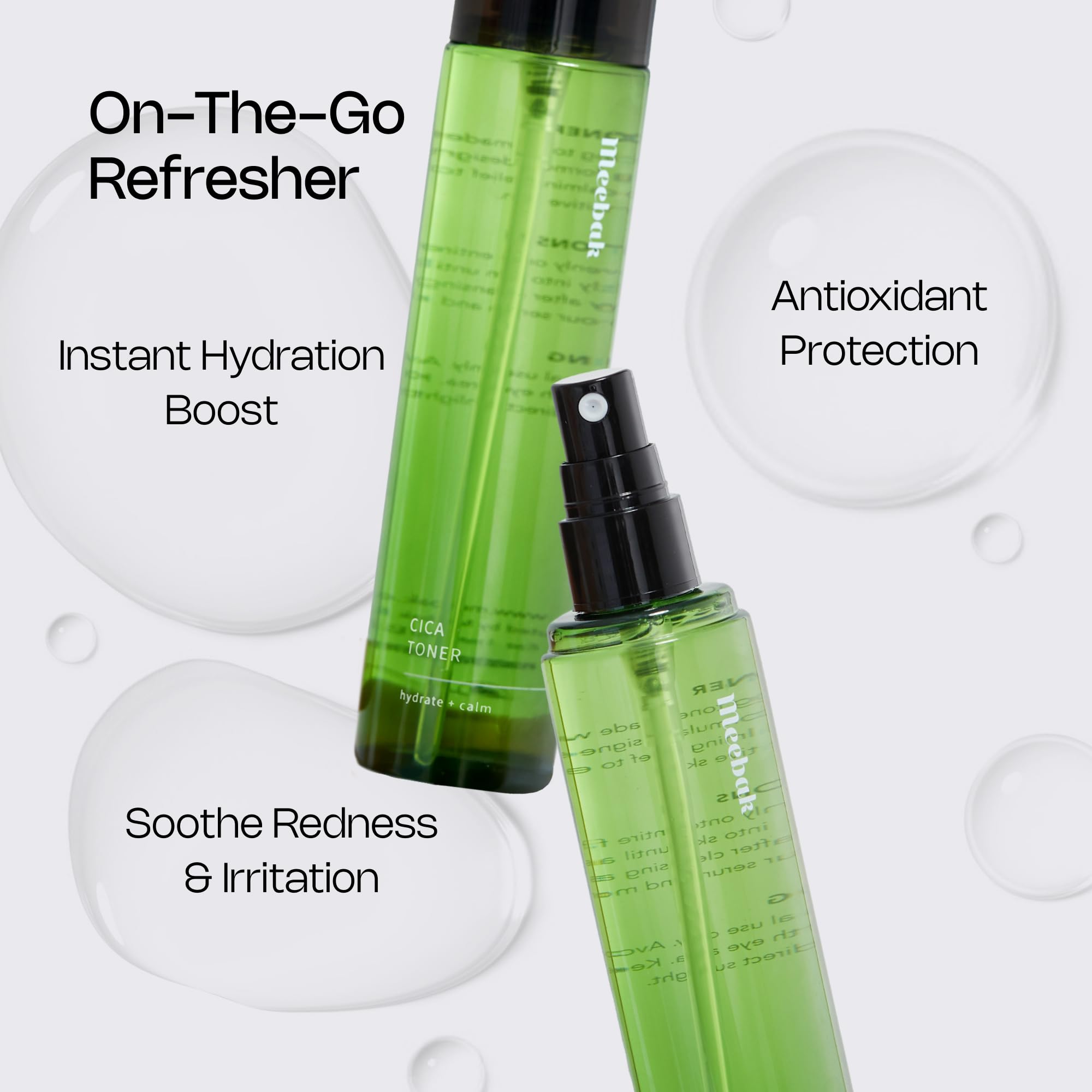 Meebak CICA Toner Spray | Korean Face Mist | Facial Spray with Centella Asiatica & Vitamin E | Soothing Face Toner for Sensitive, Oily, and Combination Skin | 4 fl oz