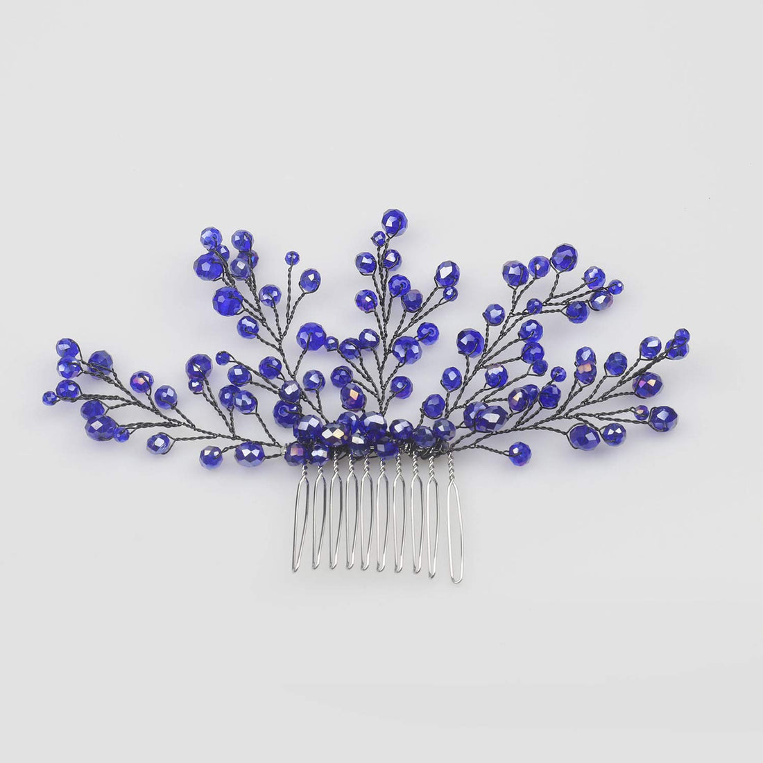 FXmimior Bridal Women Blue Vintage Crystal Rhinestone Vintage Hair Comb Wedding Party Hair Accessories