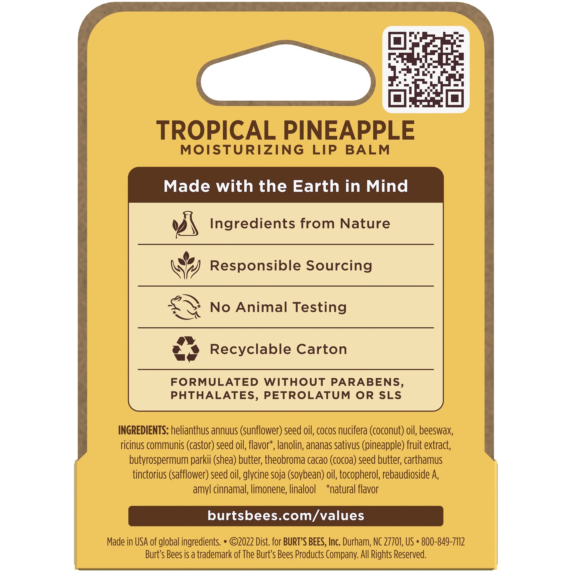 Burt's Bees Lip Balm - Pineapple - 0.15oz (Pineapple)