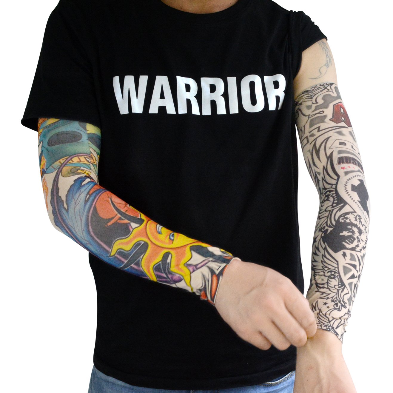 20pcs Tattoo Arm Sleeves Temporary Fake Slip on Arm Protector Body Art Arm Stockings Accessories - Designs Tribal, Dragon, Skull, and Etc.by HOVEOX