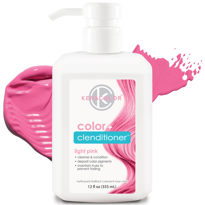 Keracolor Clenditioner Color Depositing Conditioner Colorwash, Light Pink, 12 fl oz