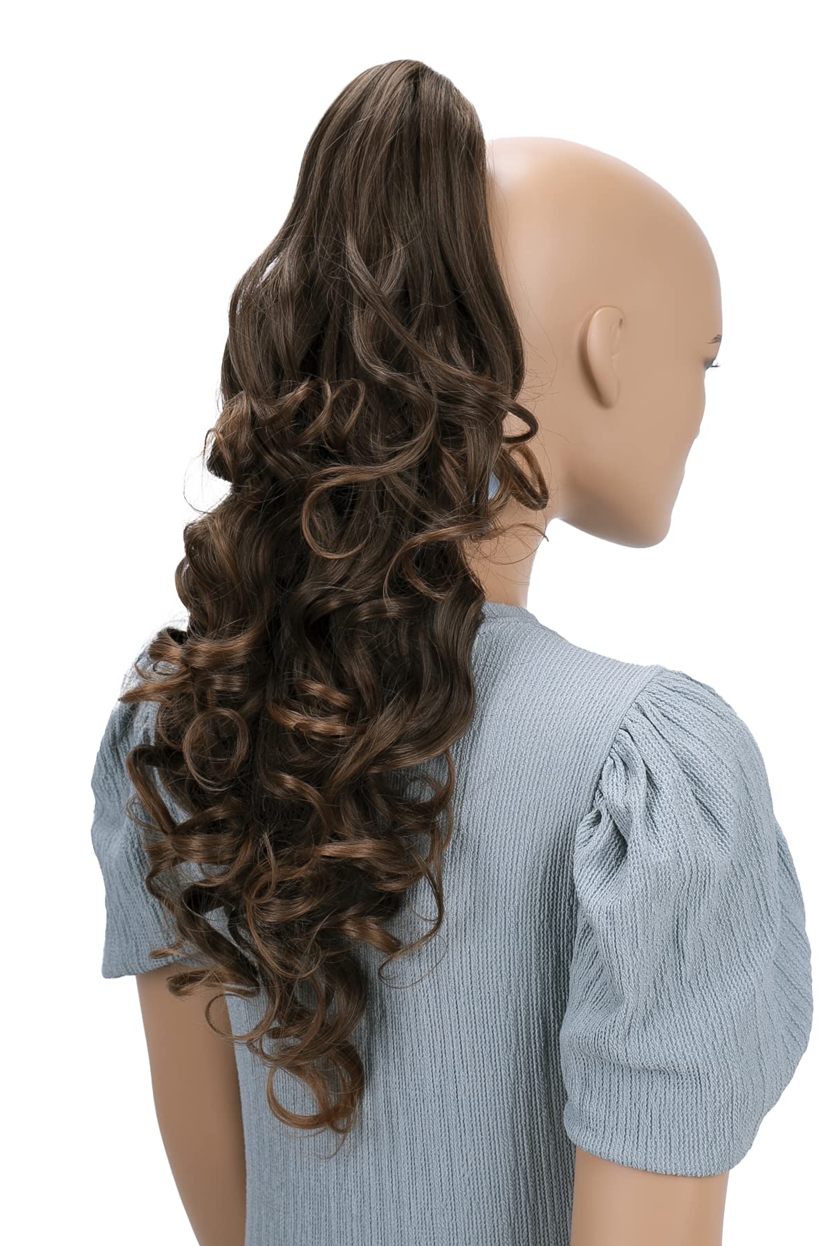 brown mix #4T30 H25 : PRETTYSHOP 22 & 140g Hair Piece Pony Tail Extension Long & Voluminous Curled Wavy Heat-Resisting Div. Colours (brownmix 4H30 H25)