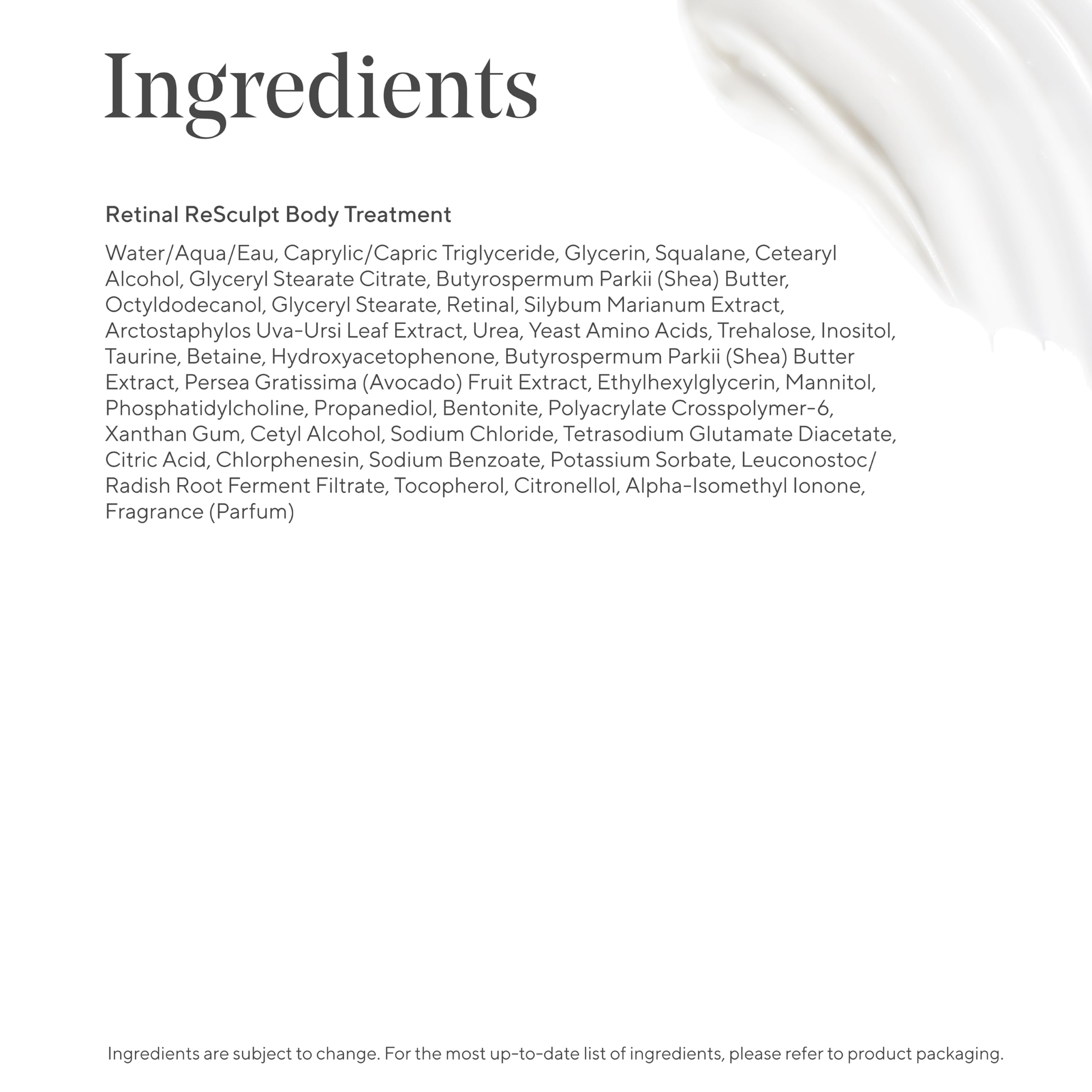 Retinal ReSculpt Body Treatment - Retinal Body Cream to Target Cellulite and Stretch Marks - Lifts, Firms, and Tightens Sagging, Crepey Skin, 5.0 Fl Oz