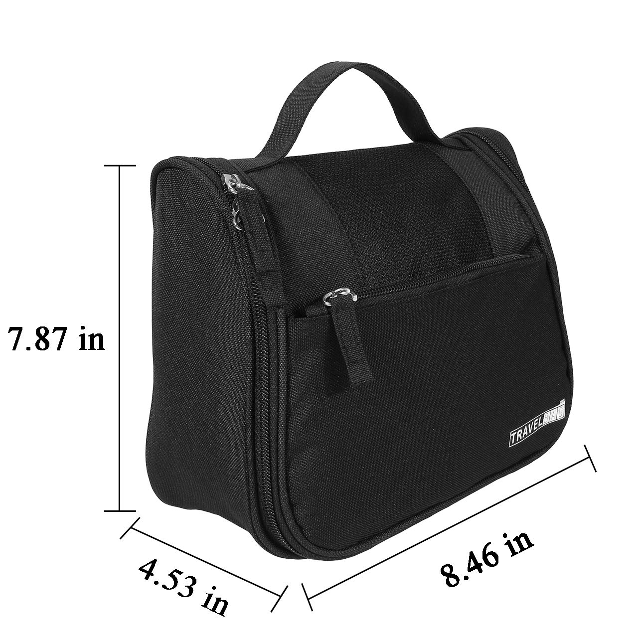 Women's Travel Toiletry Bag, CozyCabin Portable Cosmetic Toiletry Organizer, Waterproof Hanging Makeup and Trip Accessories Bag - for Business Trip, Gym, Airplane, Camping (Black)