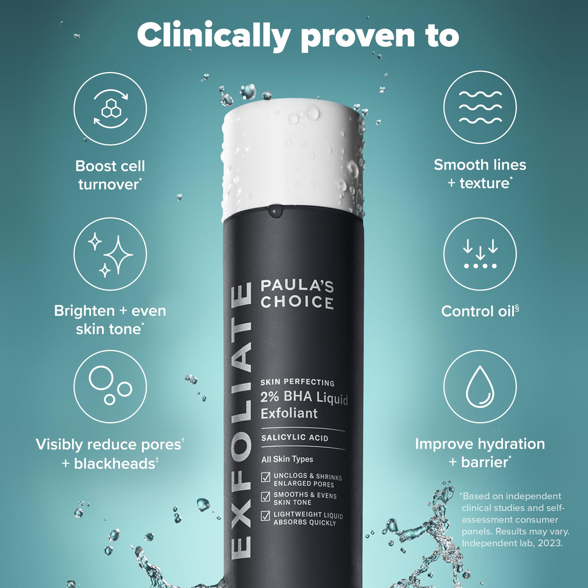 Paulas Choice--SKIN PERFECTING 2% BHA Liquid Salicylic Acid Exfoliant--Facial Exfoliant for Blackheads, Enlarged Pores, Wrinkles & Fine Lines, 4 oz Bottle