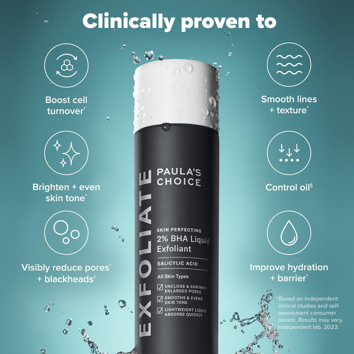 Paula's Choice SKIN PERFECTING 2% BHA Liquid Salicylic Acid Exfoliant-Facial Exfoliant for Blackheads, Enlarged Pores, Wrinkles & Fine Lines