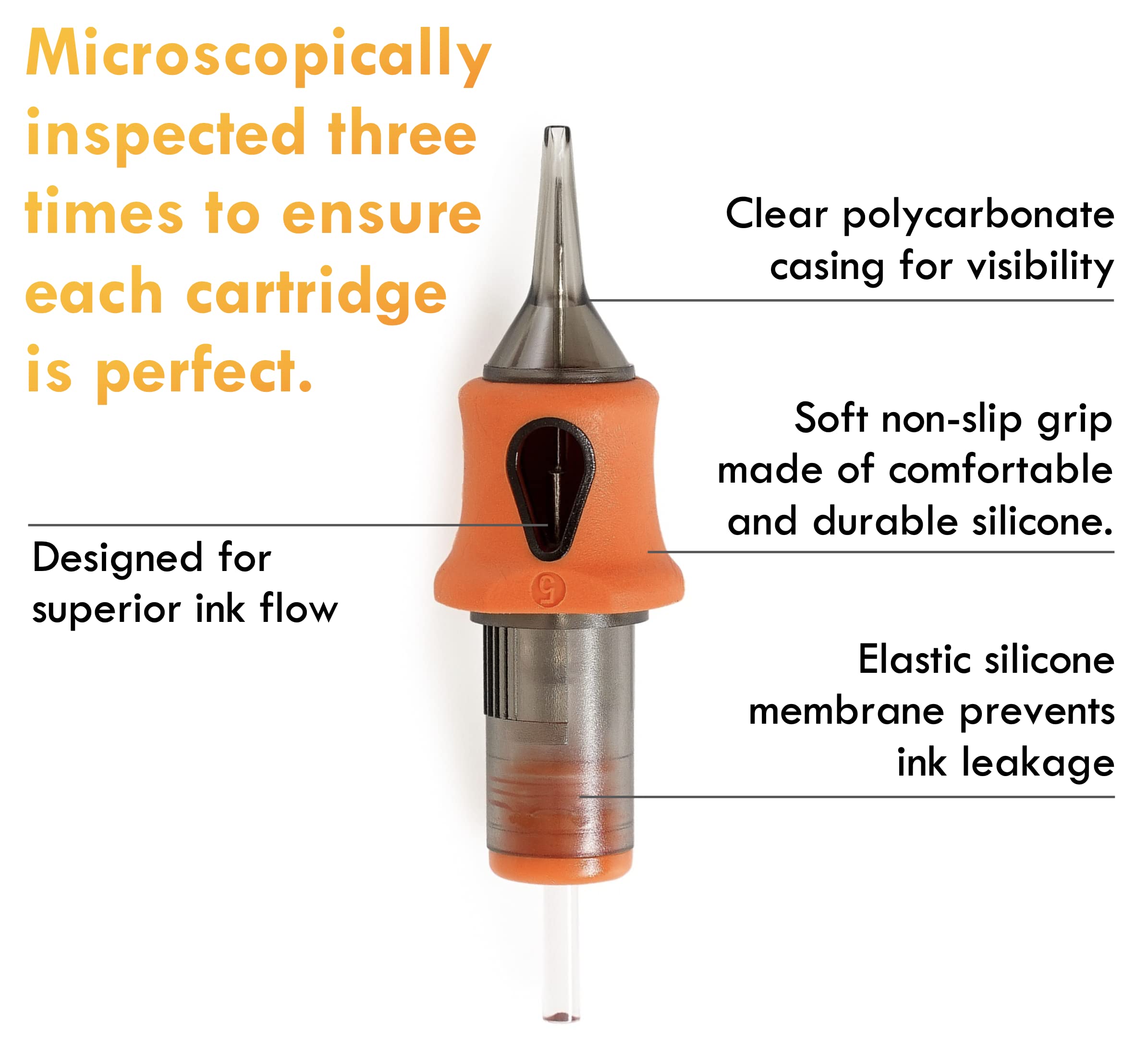 BEZTAT Ultra Premium Professional Cartridge Needles w/Grip & Machine Covers Sleeves #12 Round Shader 20 Pack (1208RS)