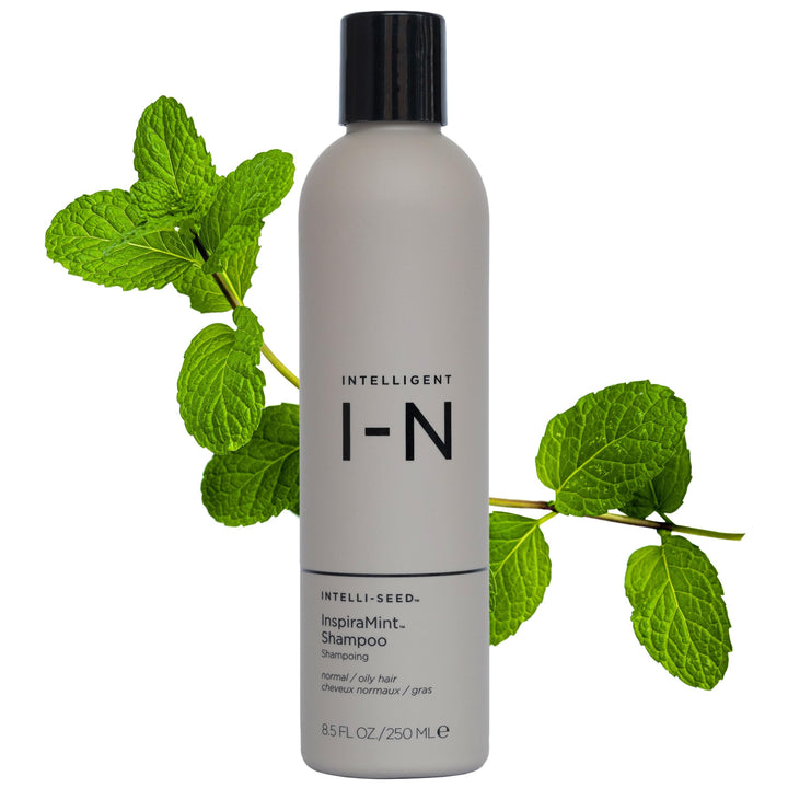 Intelligent Nutrients InspiraMint Shampoo, Invigorating Organic Mint Daily Shampoo for Fine and Oily Hair, Balancing, Refreshing, Color-Safe, Vegan, 8.5 Fl Oz