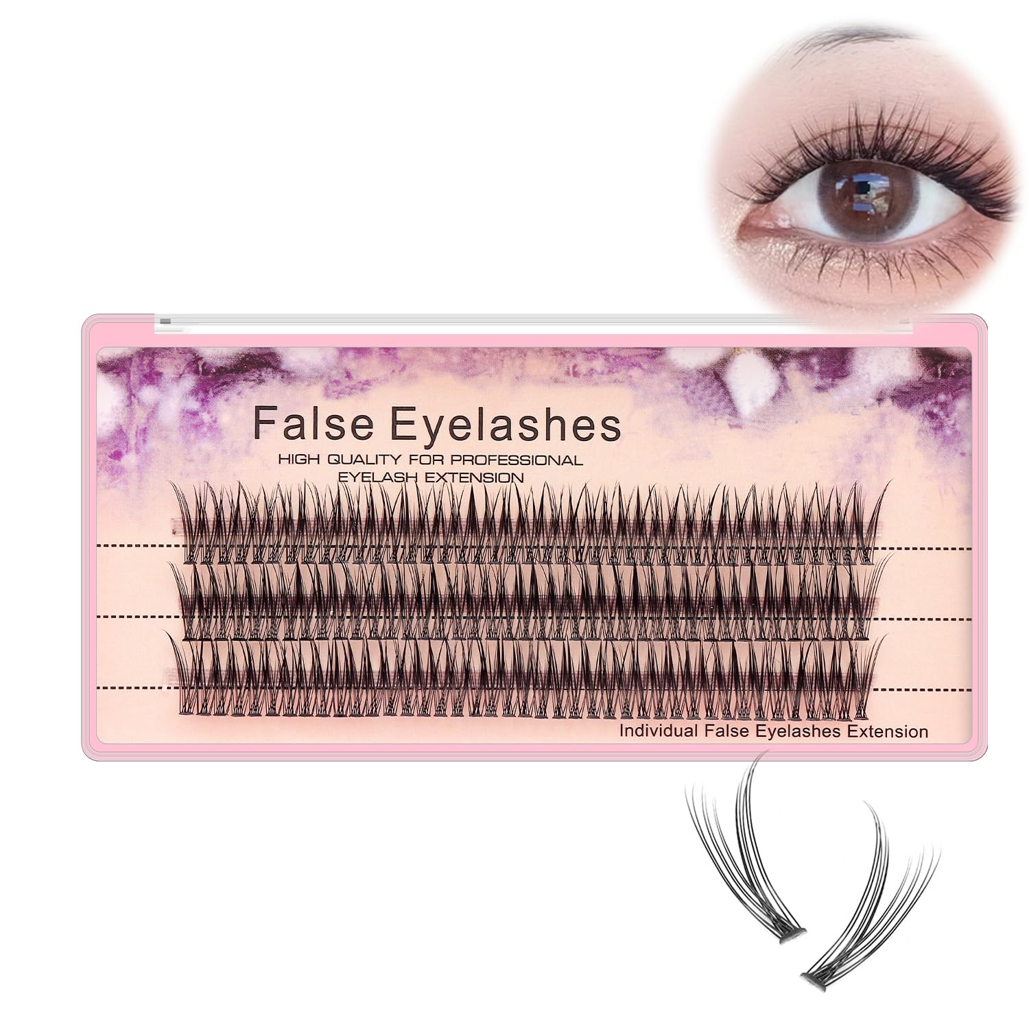 Scala 120pcs 8mm/10mm/12mm/14mm/16mm to Choose Fish Tail Design 0.1 C Curl 3D Individual Mink False Eyelashes Extension Soft Black Fake False Eye Lashes (10mm)