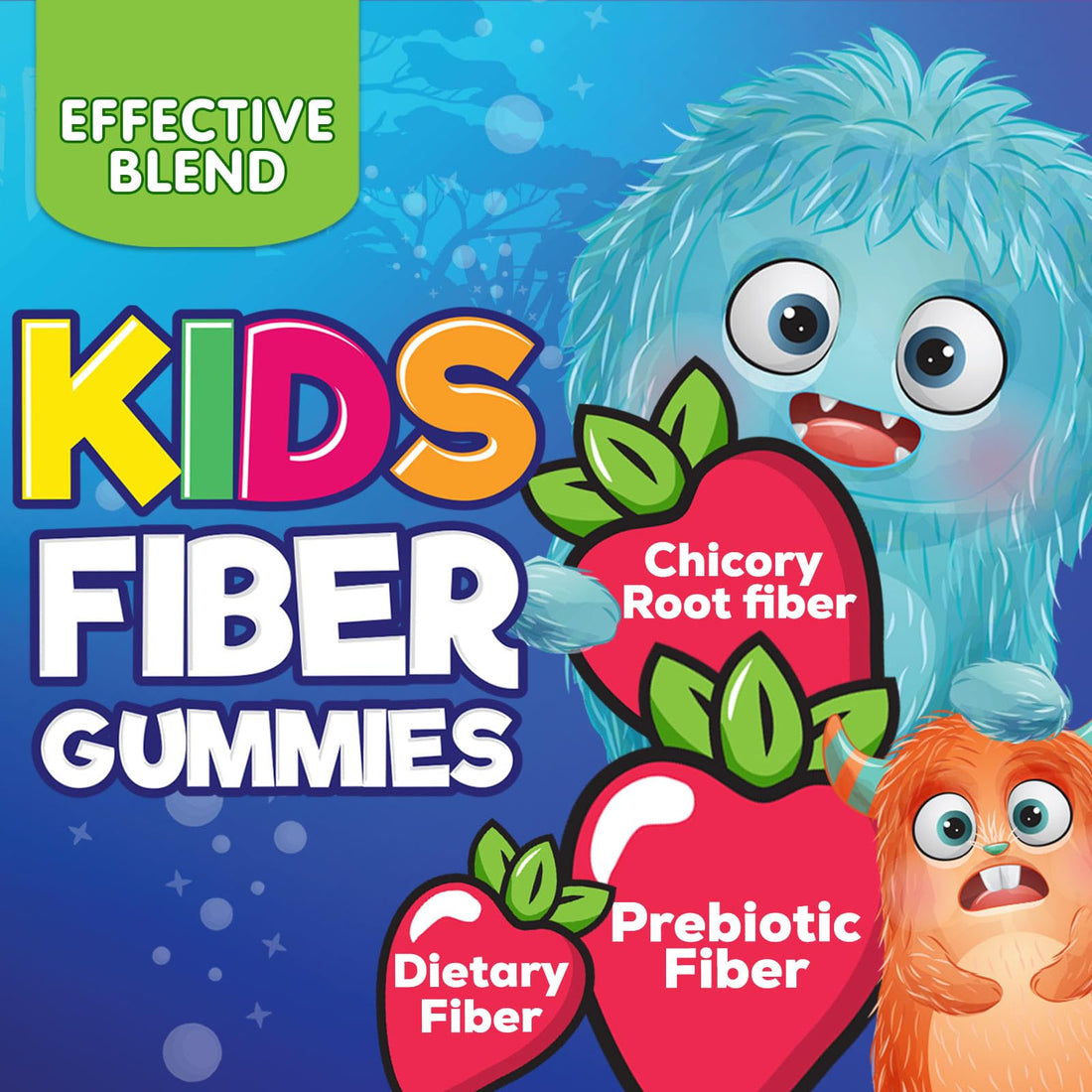 Fiber Gummies for Kids Supplement - Daily Prebiotic Fiber for Kids, Supports Regularity, Digestive Health & Immune Support, Nature's Plant Based Chicory Root Vitamins, Vegan, Berry Flavor, 120 Gummies