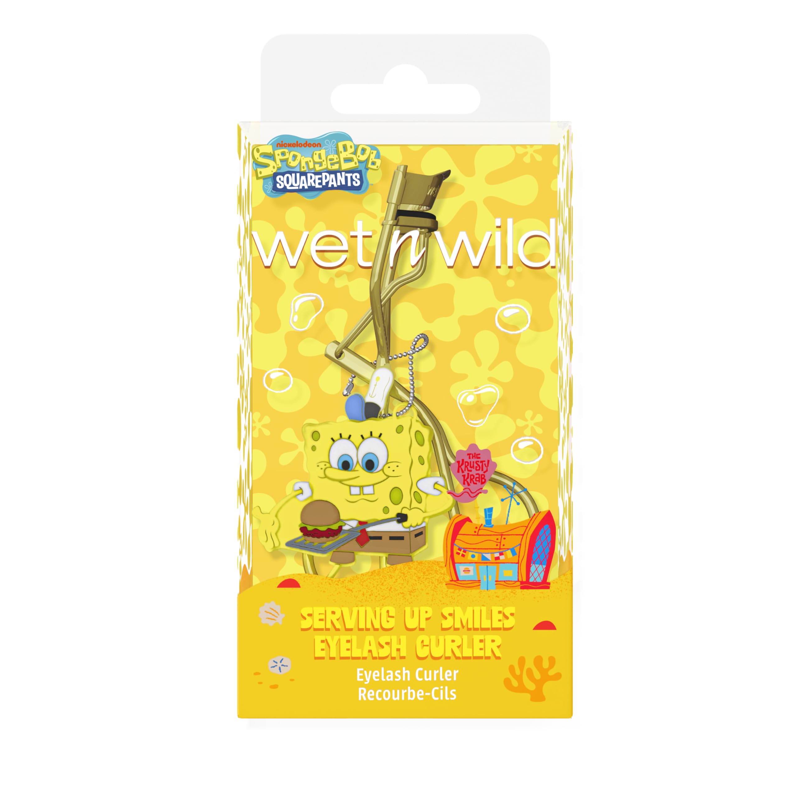 wet n wild Eyelash Curler & Charm, Gentle Silicone Cushion Pad, Curls & Lifts Lashes – Spongebob