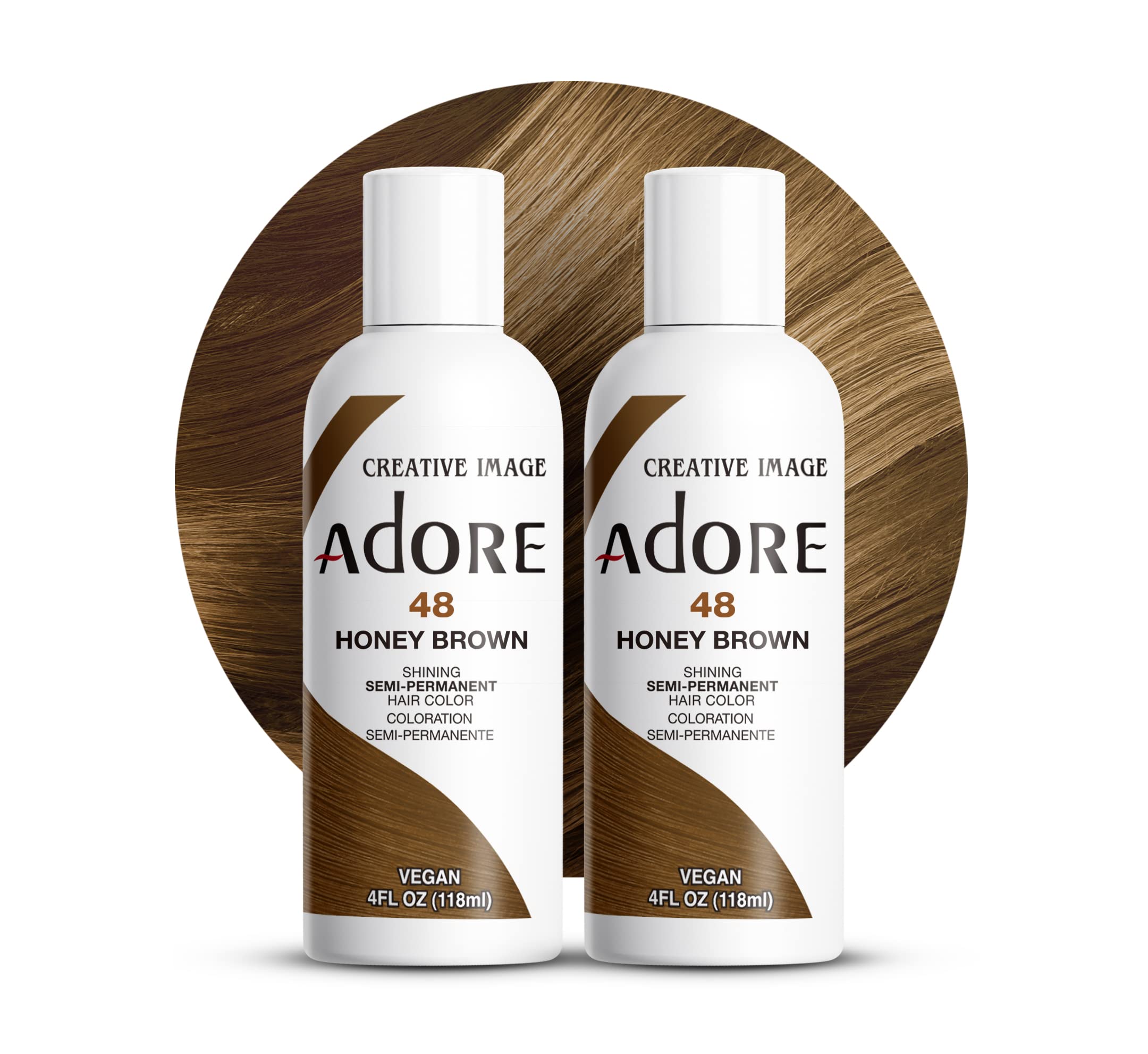 Adore SemiPermanent Haircolor 048 Honey Brown 4 Ounce (118ml) (2 Pack)