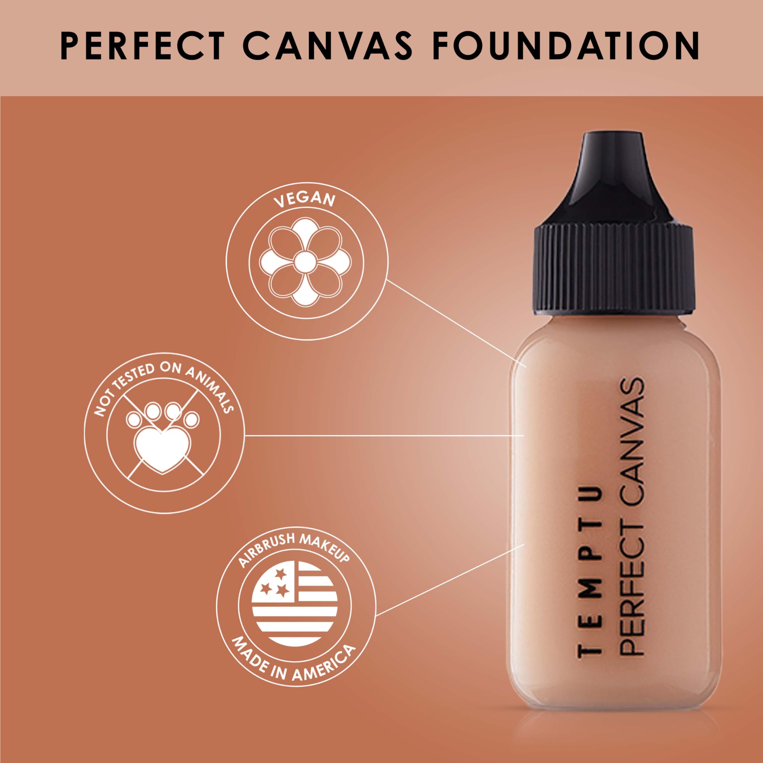 Temptu Perfect Canvas Hydra Lock Airbrush Foundation, Rosewood, 1 Fl Oz