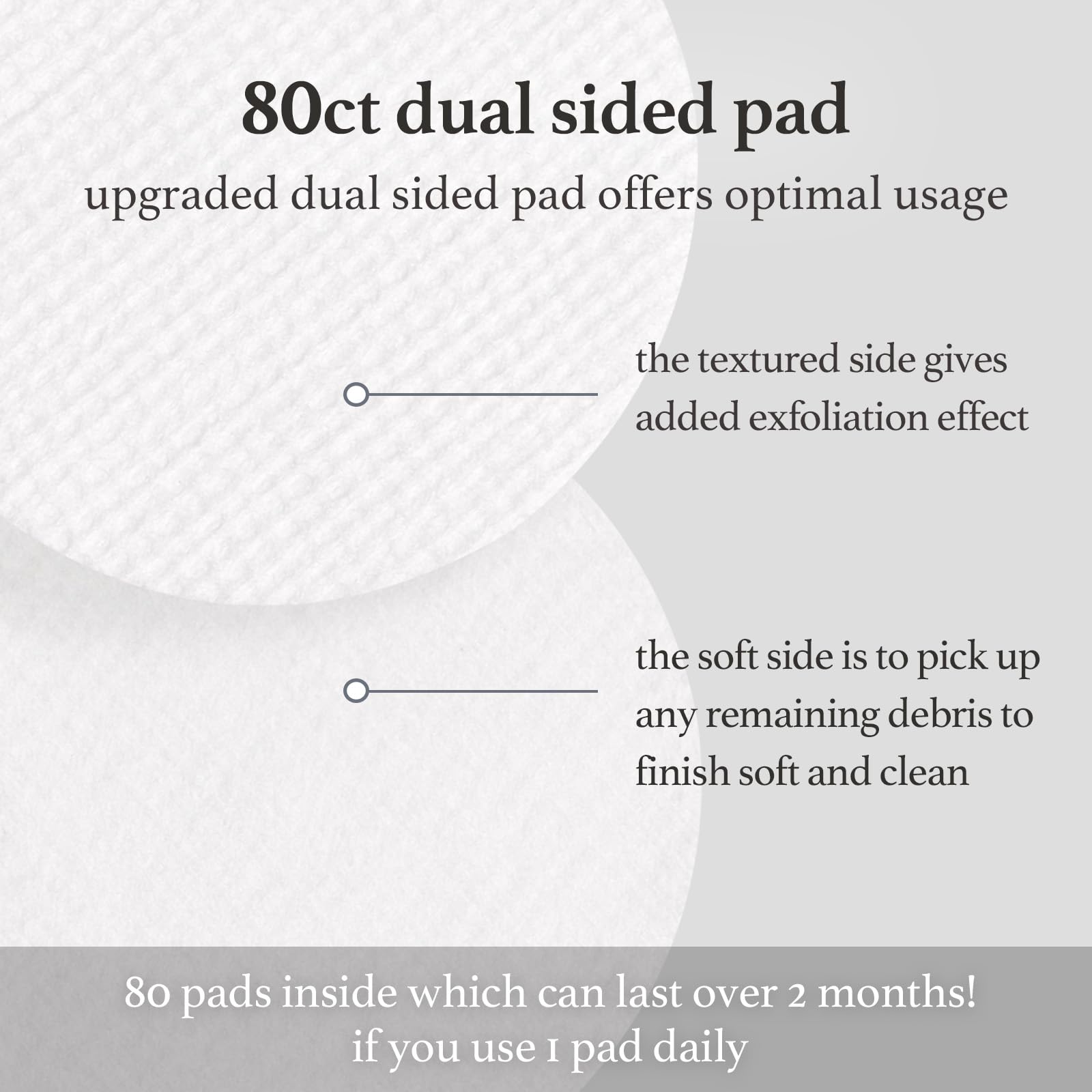 NOONI Facial Toner Pads - Glycolic Acid Pads 80 EA | AHA(Glycolic Acid, Lactic Acid), Pore Care Control, Glass Skin, Exfoliates Blackhead, Reduces Fine lines with Panthenol, Hydrating Serum