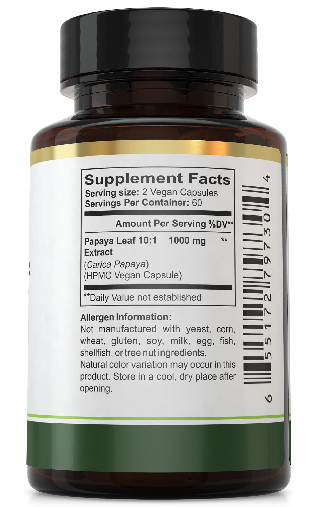 Florida Herbal Pharmacy, Papaya Leaf Extract Capsules 10:1 (120 Capsules)