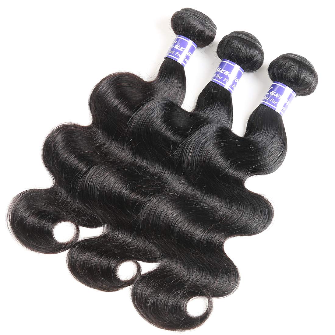 Luxnovolex Brazilian Hair Bundles Body Wave Unprocessed 100% Human Hair Bundles Brazilian Virgin Short Human Hair Extensions 300g (8 10 12)