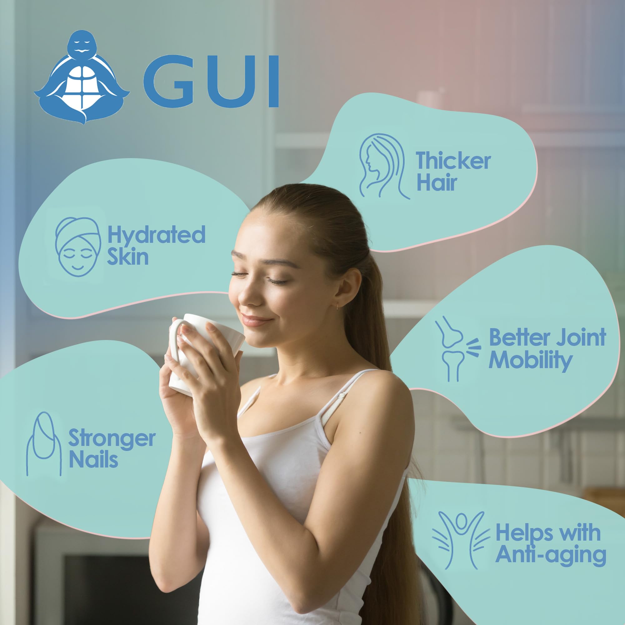 8in1 Advanced Multi Collagen Peptides, 16 Oz - Hydrolyzed Protein | Type I, II, III, V, X with Vitamin D3 & K2, Hyaluronic Acid, Biotin, Vitamin C, MSM, Glucosamine Sulphate & Chondroitin - Unflavored