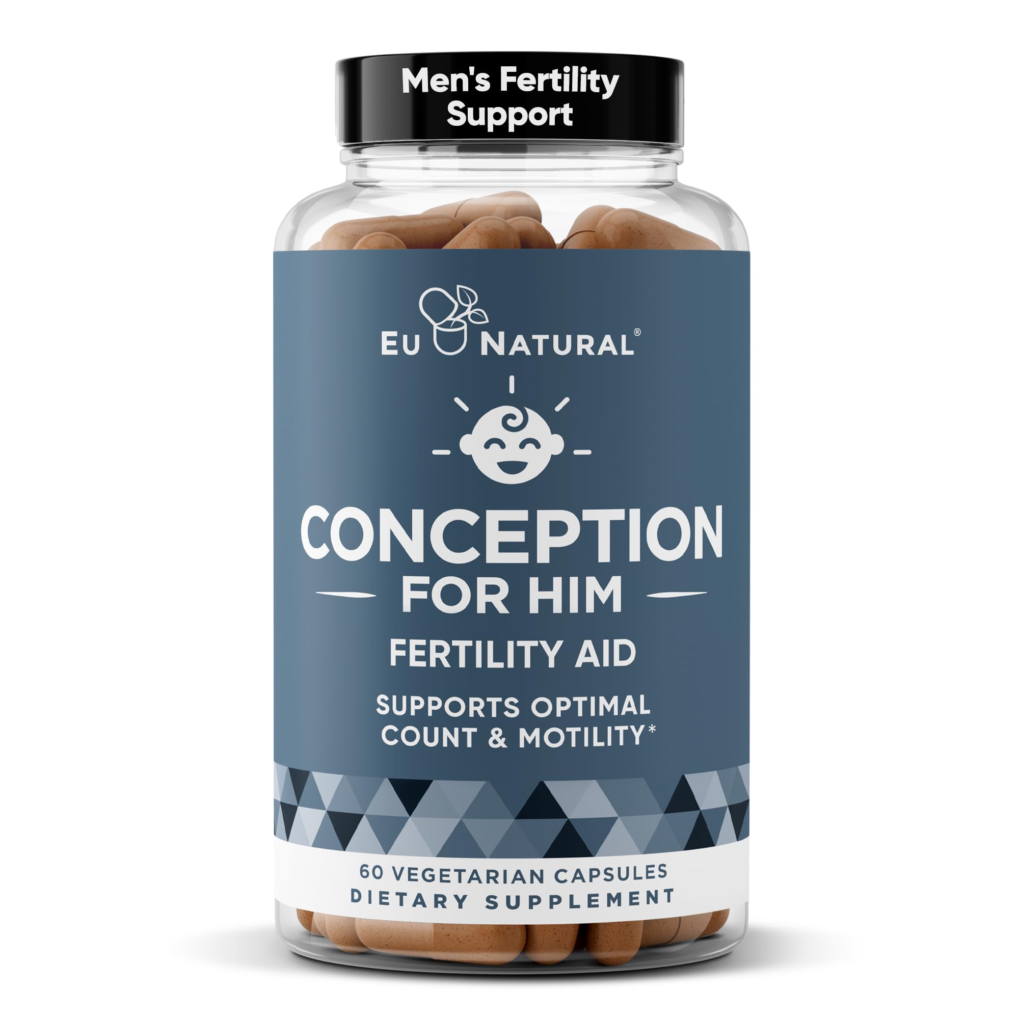 Conception For Him – Fertility Supplements for Men, Male Fertility Booster & Prenatal – Optimal Sperm Count, Motility Strength – Ashwagandha, Folate Folic Acid,Magnesium & Zinc – 60 Veg Soft Capsules