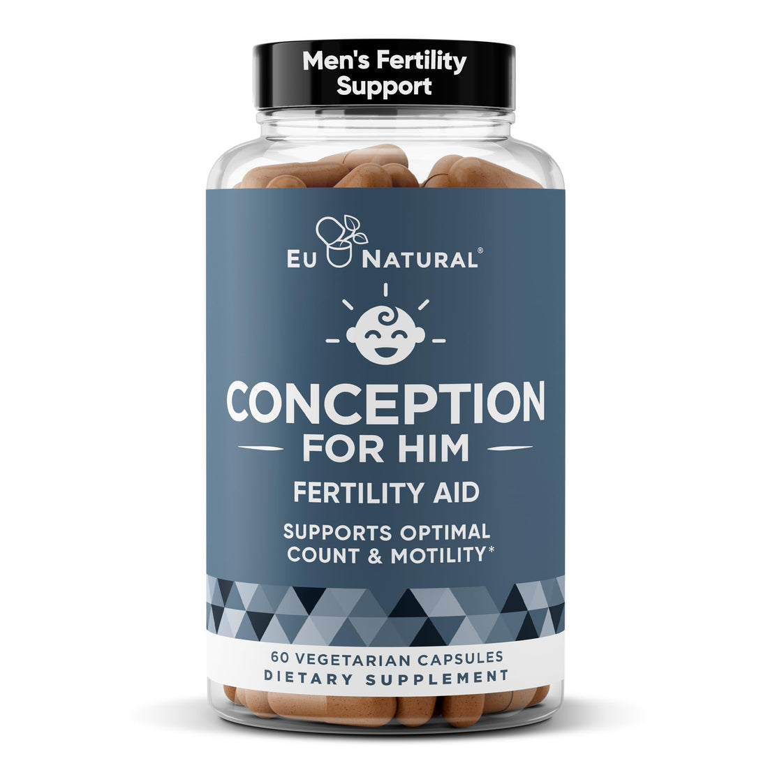 Conception For Him – Fertility Supplements for Men, Male Fertility Booster & Prenatal – Optimal Sperm Count, Motility Strength – Ashwagandha, Folate Folic Acid,Magnesium & Zinc – 60 Veg Soft Capsules