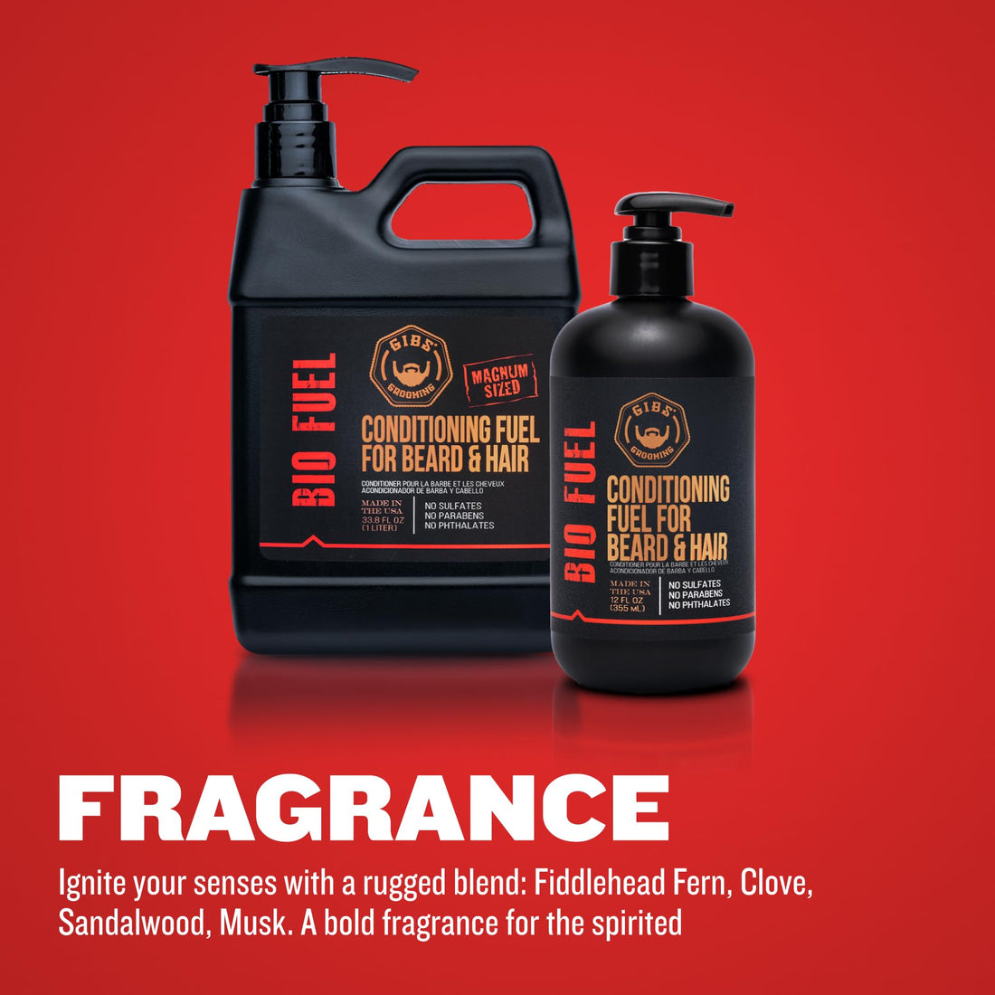 GIBS Grooming Biofuel Conditioning Fuel for Beard & Hair, 12 Fl Oz