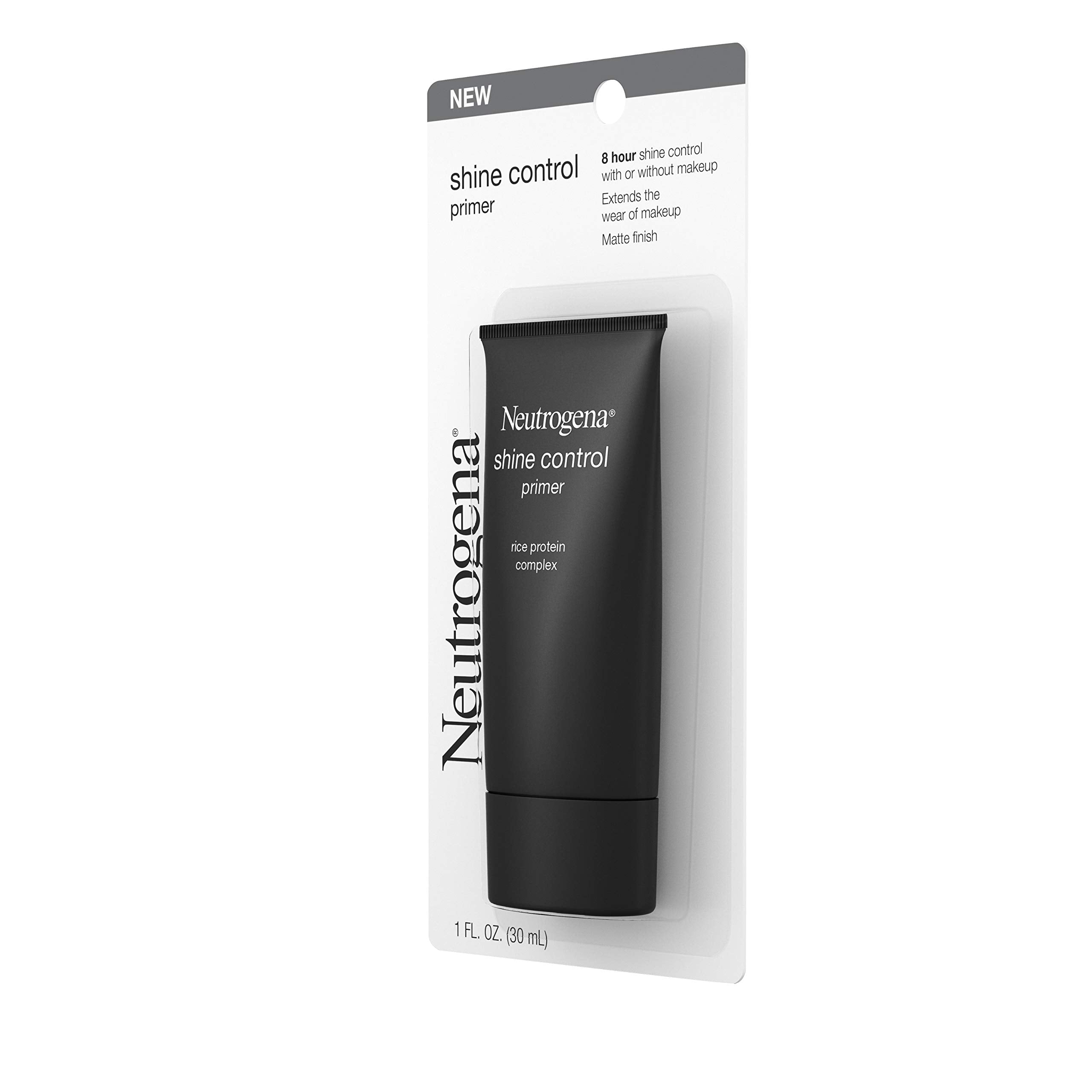 Neutrogena Shine Control Mattifying Liquid Face Primer for Oily Skin, Lightweight, Non-Comedogenic and Non-Greasy Pore and Makeup Primer with Oil-Absorbing Rice Protein, 1 fl. oz