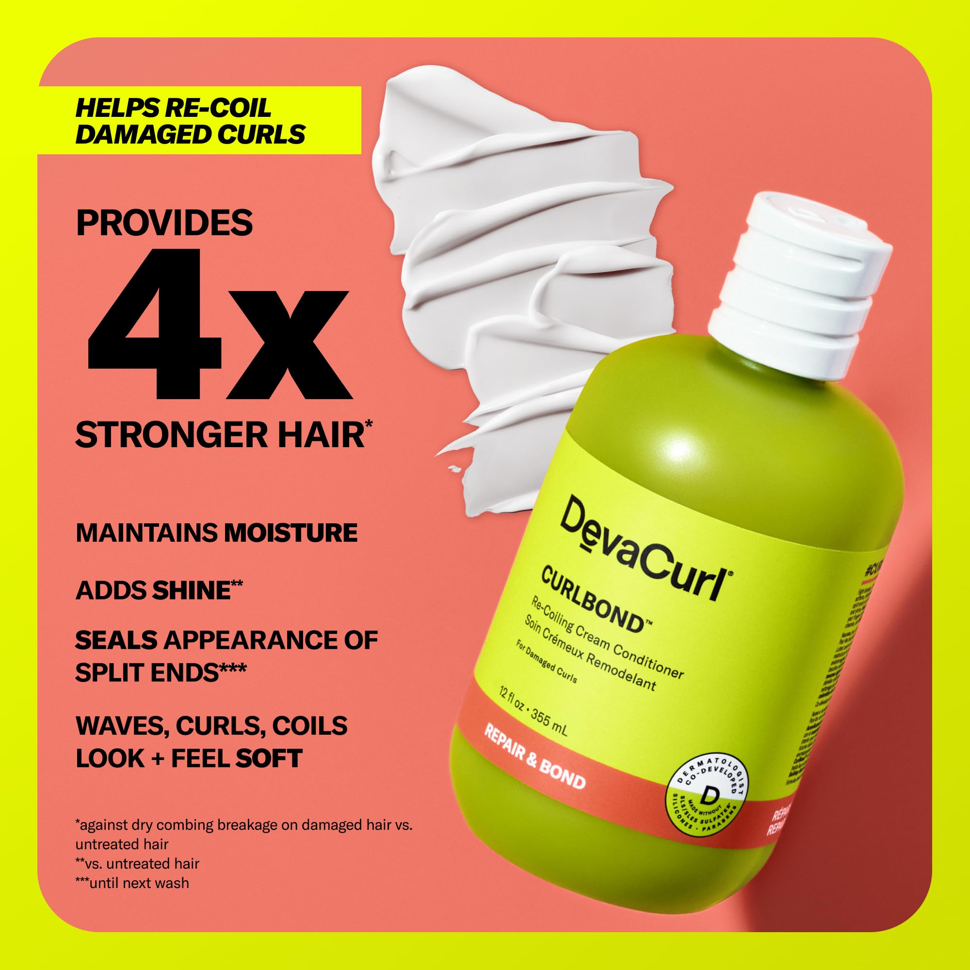 DevaCurl CurlBond Re-Coiling Cream Conditioner, Cozy Getaway, 12 fl. oz.