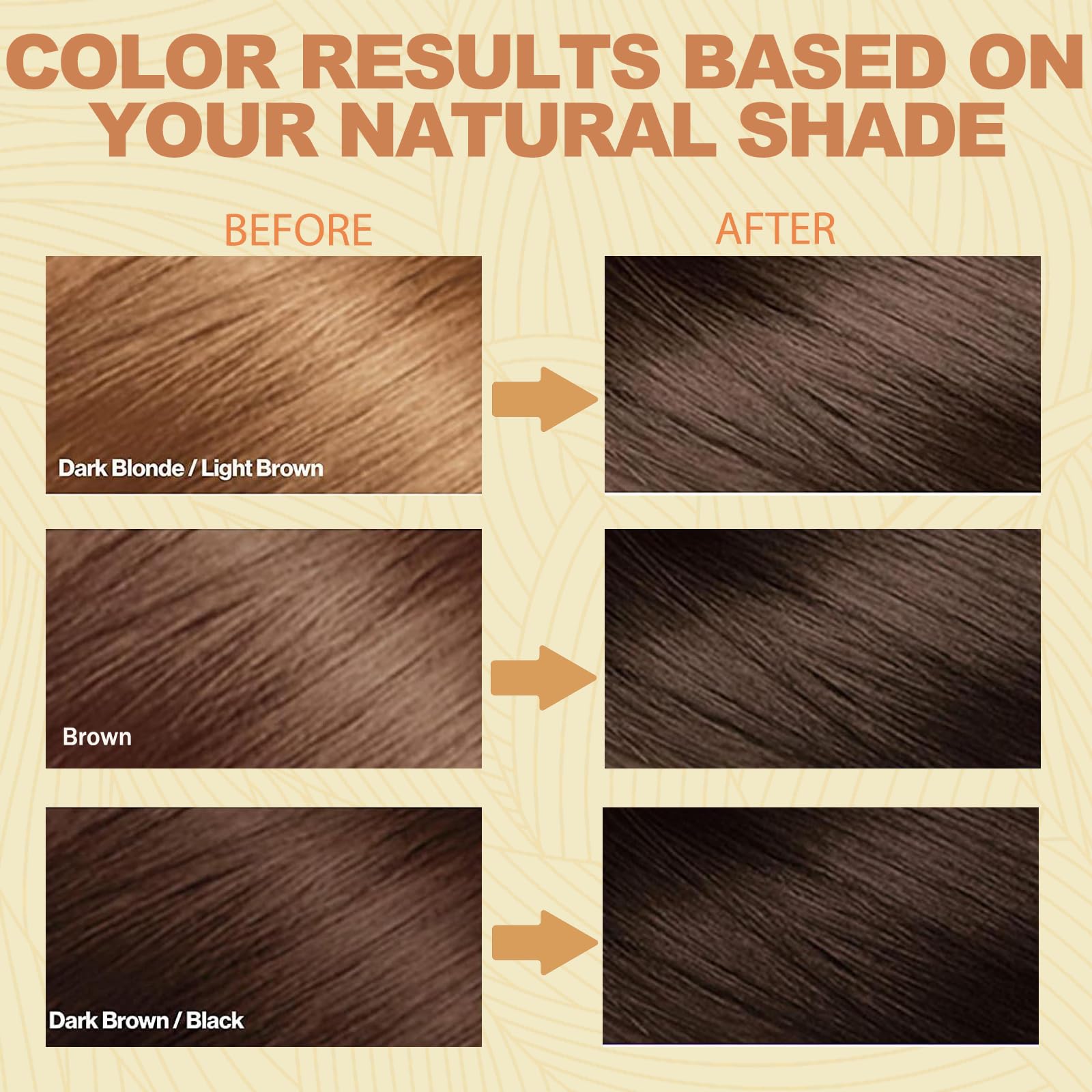 Herbal Instant 3-in-1 Long-Lasting Brown Hair Color Shampoo for Gray Hair Cover for Women & Men - 16.90 Fl OZ (Dark Brown)