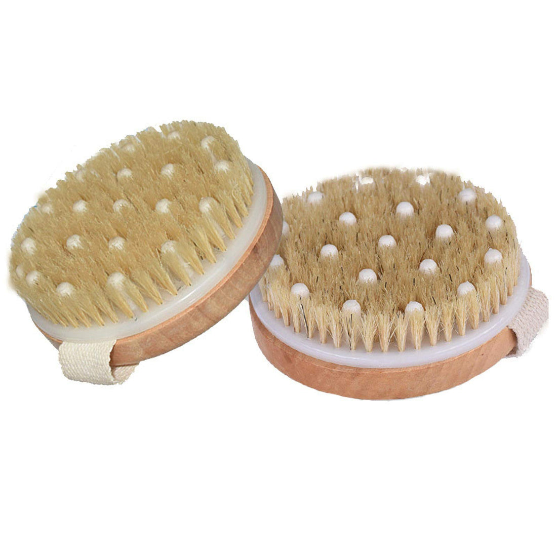 Bath Body Brush Shower Back Scrubber with Wall Hook,Dry Brushing Body Brush For Massage,Lengthened Natural Loofah Exfoliating Back Scrubber For Shower