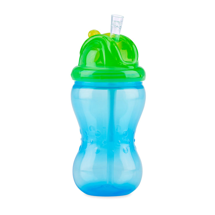 Nuby 3 Pack Boy Mega Flip It Cup with Soft Flex Straw, 12 Oz