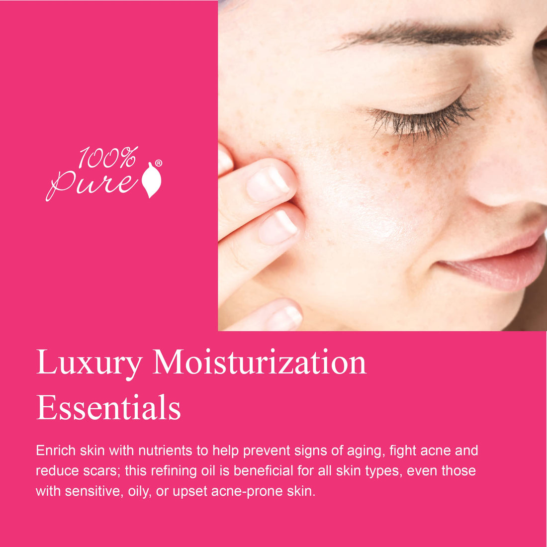 100% PURE Intensive Nourish Facial Oil Hydrating Face & Body Moisturizer Natural Illuminating Dry Skincare for Women & Men - Vegan - 1oz