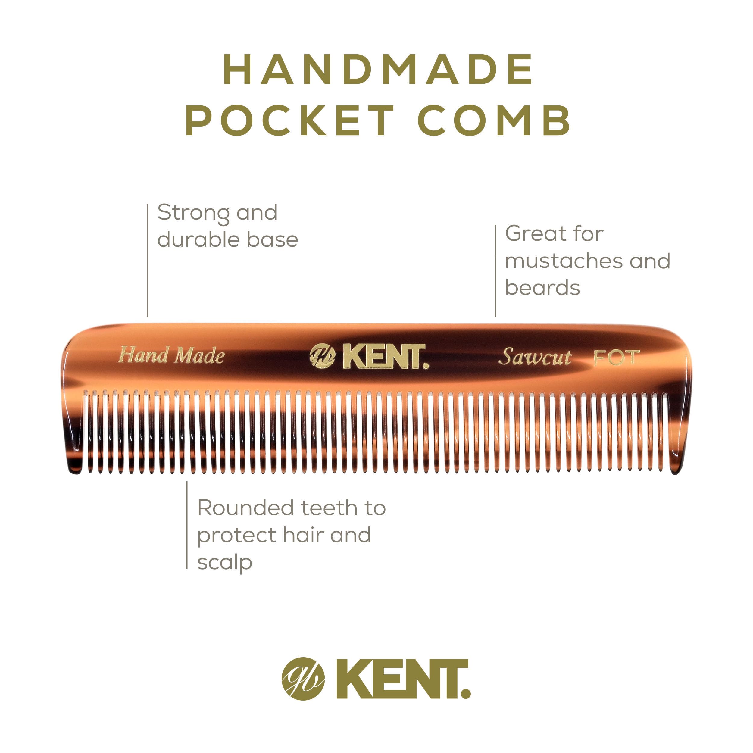 Kent Men's Handmade Comb, Set of 3