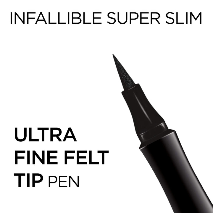 L'Oreal Paris Makeup Infallible Super Slim Long-Lasting Liquid Eyeliner, Ultra-Fine Felt Tip, Quick Drying Formula, Glides on Smoothly, Brown, 0.03 fl oz., 1 Count