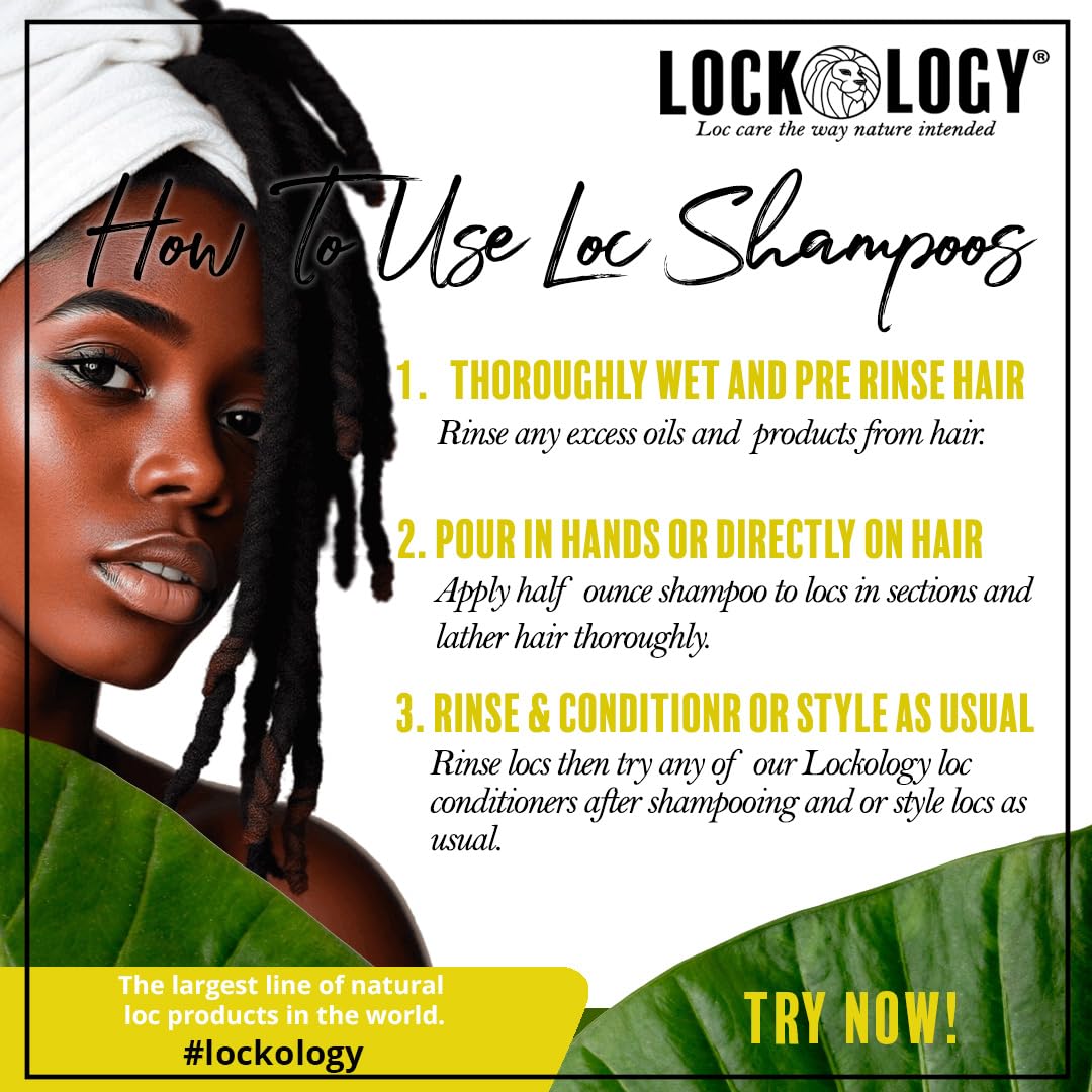 Loc Shampoo, Ginger Mint Shampoo for Dreads and Locs, Dreadlock Hair Products by Lockology