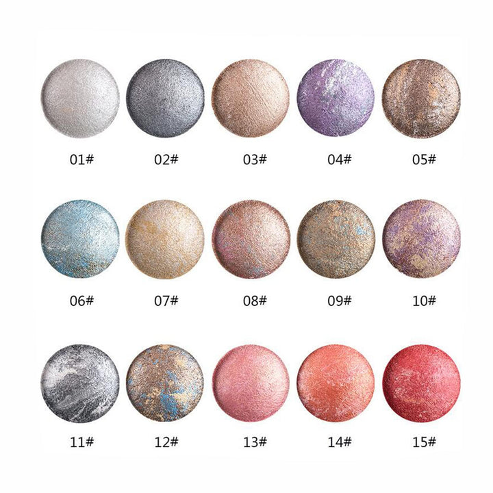 Mallofusa Single Shade Baked Eye Shadow Powder Container Makeup Palette in Shimmer 12 Metallic Colors Optional (Dark Copper) 8g/0.28oz by Mallofusa