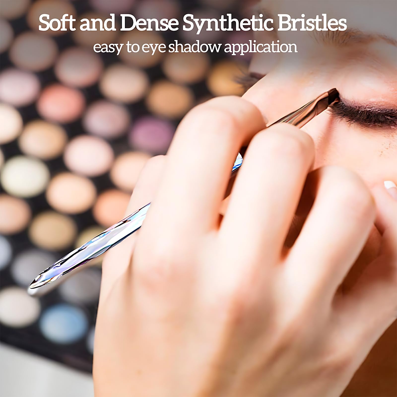 Makeup Eye Brush Set, Kingtree 10 Pieces Latest Diamond Handle Eyeshadow Eyeliner Blending Crease Makeup Brushes, Professional Cosmetics Eyebrow Lip Make Up Tools