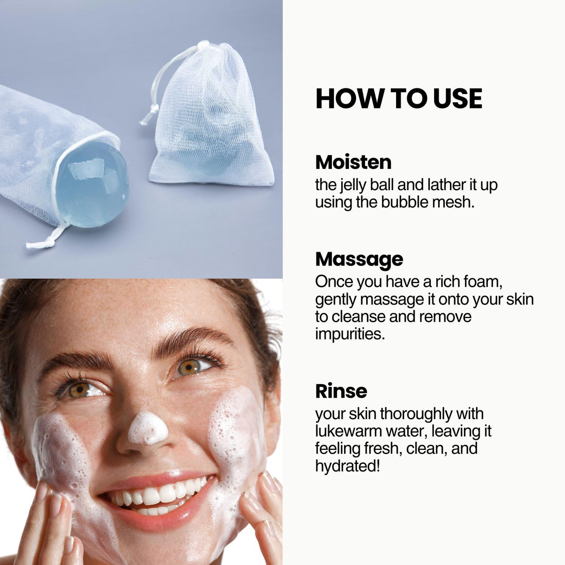 Naisture Be Bare Jelly Ball Cleanser, Daily Face Wash Korean Skin Care Cleanser Ball for Dry Skin with Allantoin for Skin Protectant, AHA &BHA for Exfoliation and Hydrating- Peachy Pink (1.41oz)