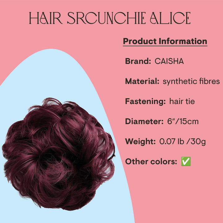 red 118 : PRETTYSHOP Scrunchie Scrunchy Bun Up Do Hair piece Hair Ribbon Ponytail Extensions Wavy Curly or Messy red 118