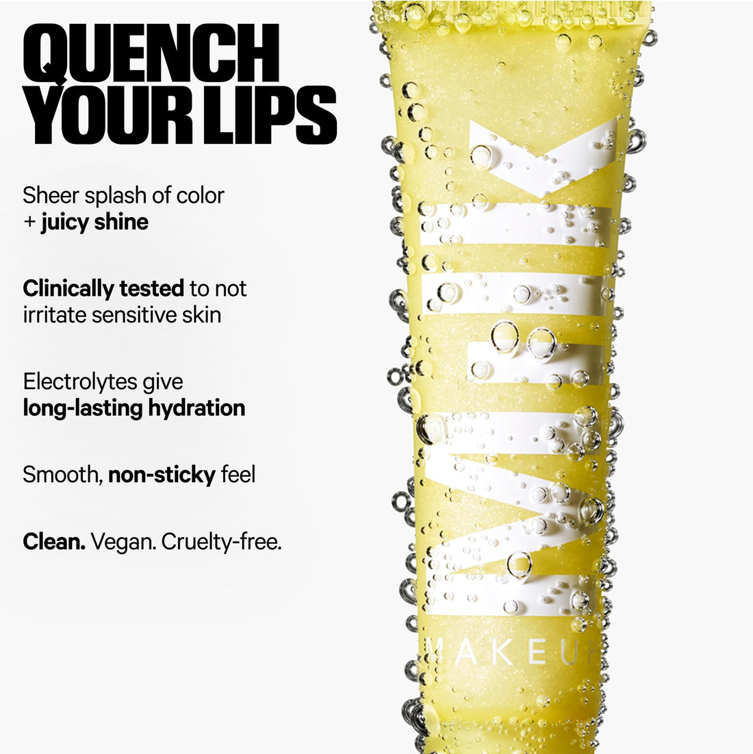 Milk Makeup Balmade Electrolyte Lip Balm – Hydrating, Sheer Gloss Nourishes + Replenishes Moisture – Clean, Vegan Formula with High-Shine Finish – Electron (Clear Shimmer, Citrus Lemon), 0.4oz