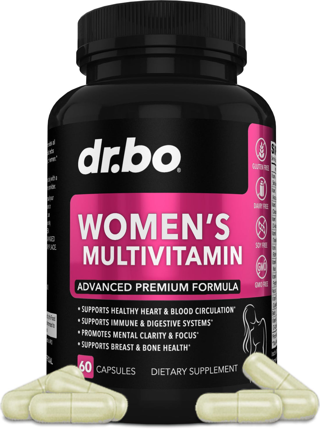 Womens Multivitamin - Natural Daily Multi Vitamins for Women - Womans Energy Vitamin Supplements Magnesium Plus Zinc - Woman Multipurpose Minerals Health Supplement Capsules - Iron & Soy Free Pills