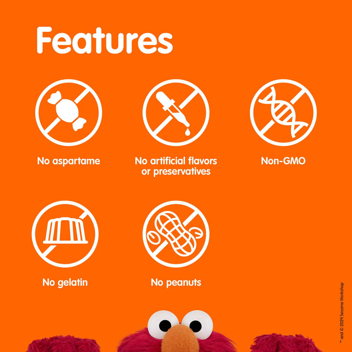 Sesame Street Omega 3 Gummies for Kids, 120 Gummies, 4 Month Supply, No Fishy Aftertaste, Brain & Eye Support