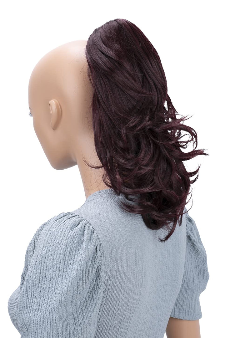PRETTYSHOP 14Hair Piece Ponytail Extension Straight Light Curled Nature Looking Heat-Resisting Different Colors (dark red H106_99)