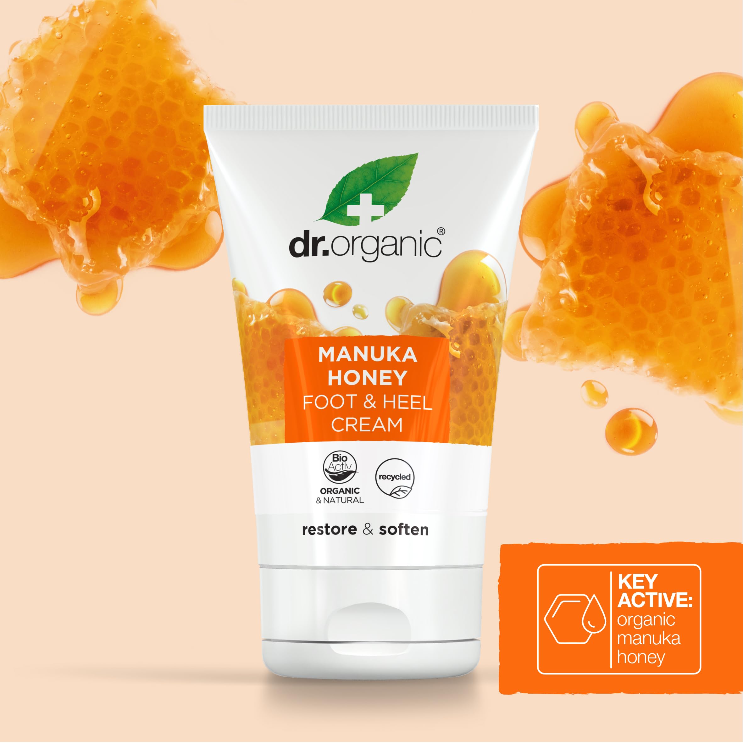 Dr organic manuka honey foot & heel cream 125ml