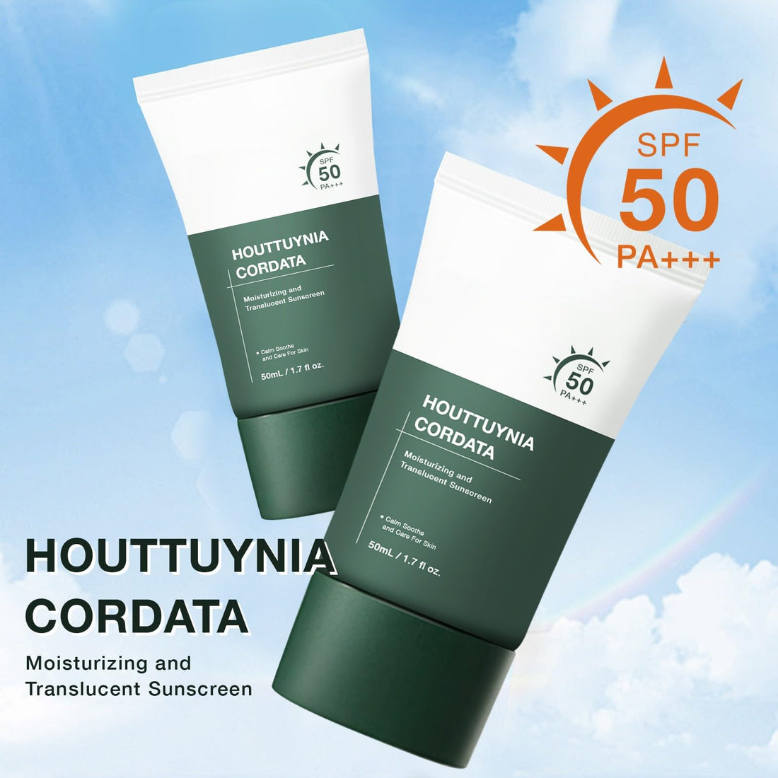 Silky Moisture Sunscreen, Moisture Daily Sunscreen, Korean SPF 50+ PA++++ Clear Filter Sun Essence, No White Cast, Hydrating, Moisturizing, Cools Down, Light Finish