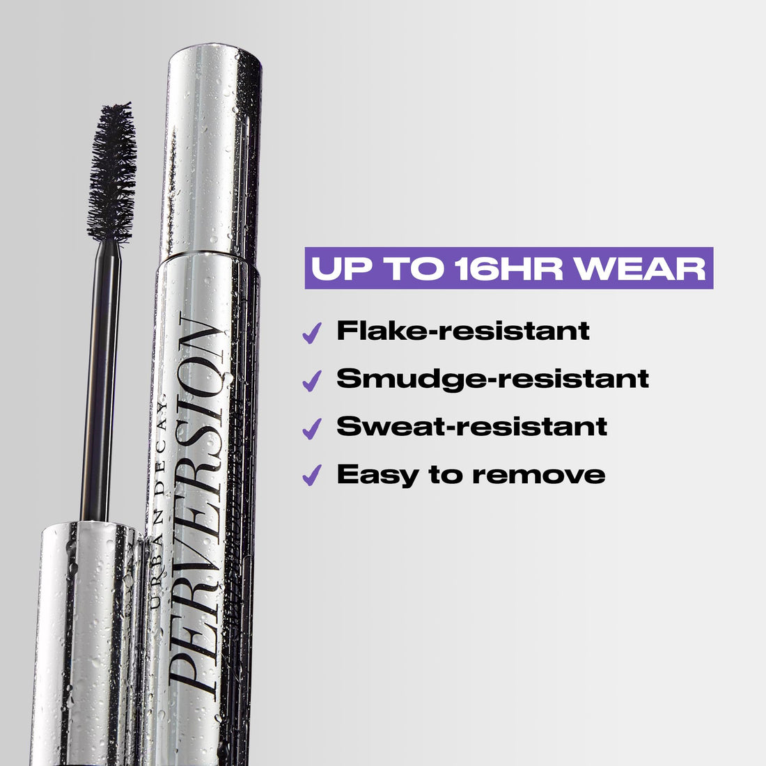 Urban Decay Perversion Volumizing Waterproof Mascara, Black Lengthening Mascara, Buildable Lash Volume & Length, Nourishing Proteins & Amino Acids, Cruelty-free, Paraben-free - 0.34 fl oz